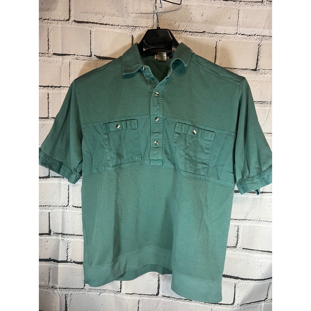 Vintage 80s Norm Thompson Shirt 2 Pocket Mixed Knit Made Taiwan Retro